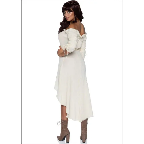 Gauze High Low Peasant Dress - Ivory