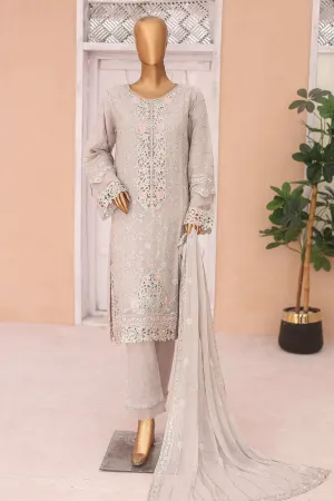 Gira By Bin Saeed Stitched 3 Piece Luxury Emb Chiffon Collection'2024-ZEFC-980-Grey