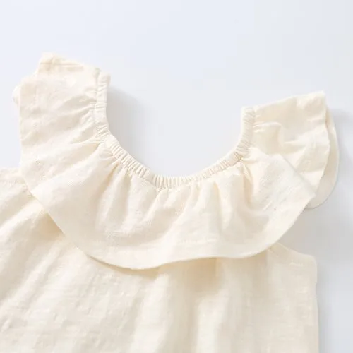 Girl Knitted Sleeveless Ruffle Dress