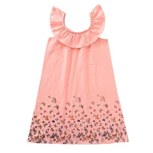 Girl Knitted Sleeveless Ruffle Dress