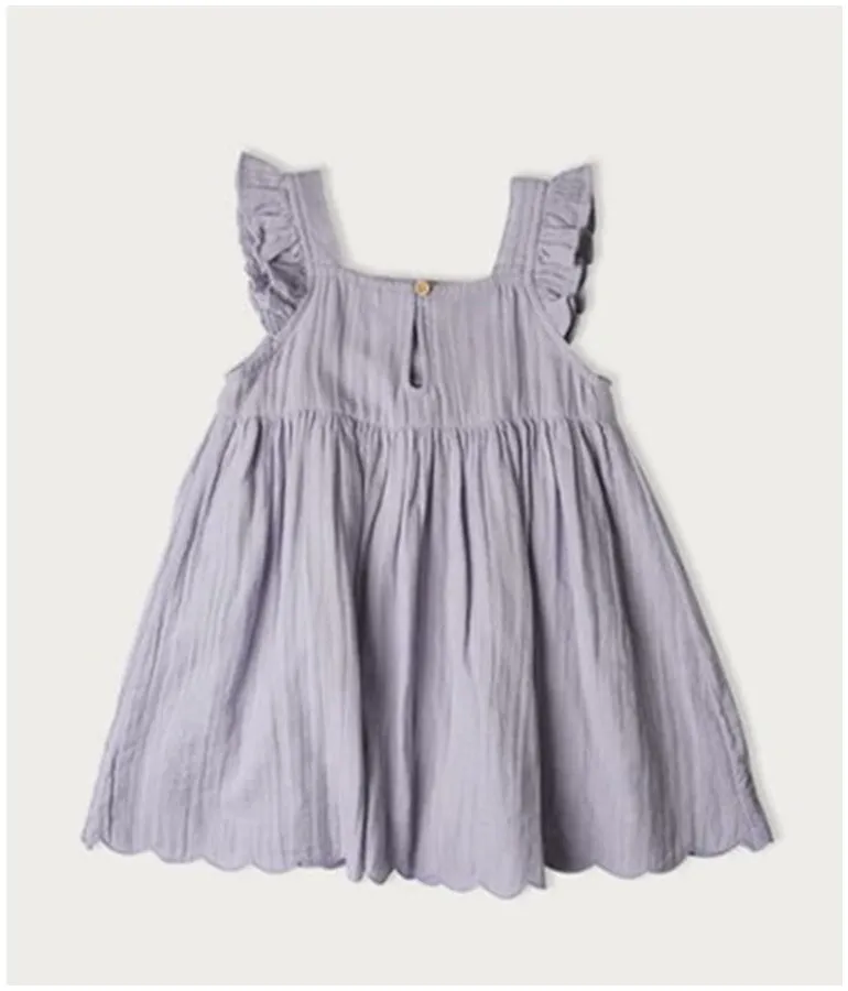 Girl's Organic Muslin Charlotte Dress - Mixed Berry