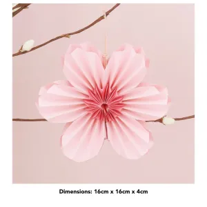 Gisela Graham 16cm Pale Pink 6 Petal Medium Flower Hanging Decoration