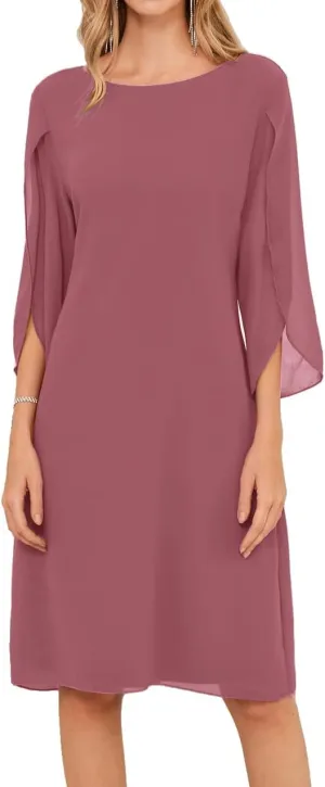GRACE KARIN Womens Chiffon Dresses Flutter Sleeve Party Wedding Cocktail Dress Size 8-20