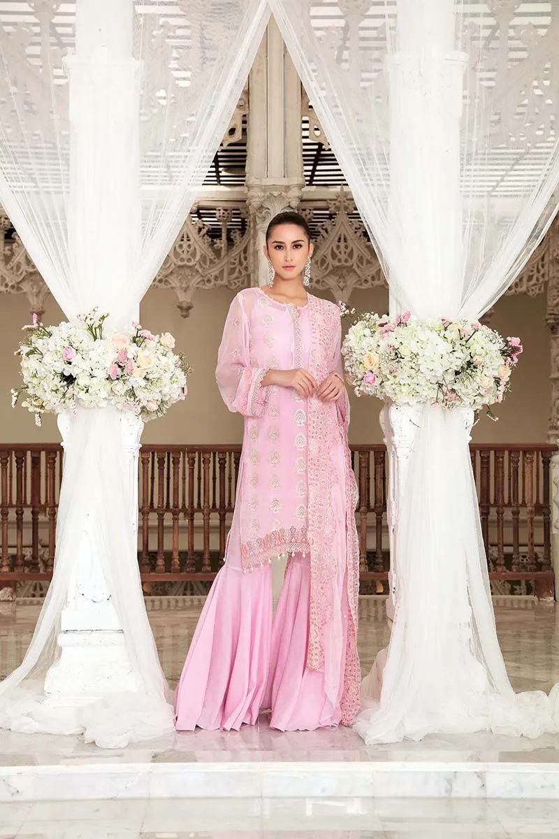 Gul Ahmed Festive Jewelled Collection 2018 – Light Pink 3 Pc Blended Chiffon FE-115