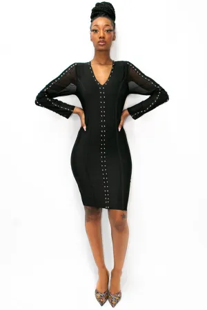 GY078 STRETCH DRESS (BLK, WHT)