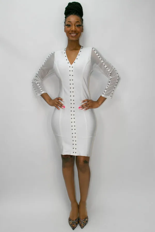 GY078 STRETCH DRESS (BLK, WHT)
