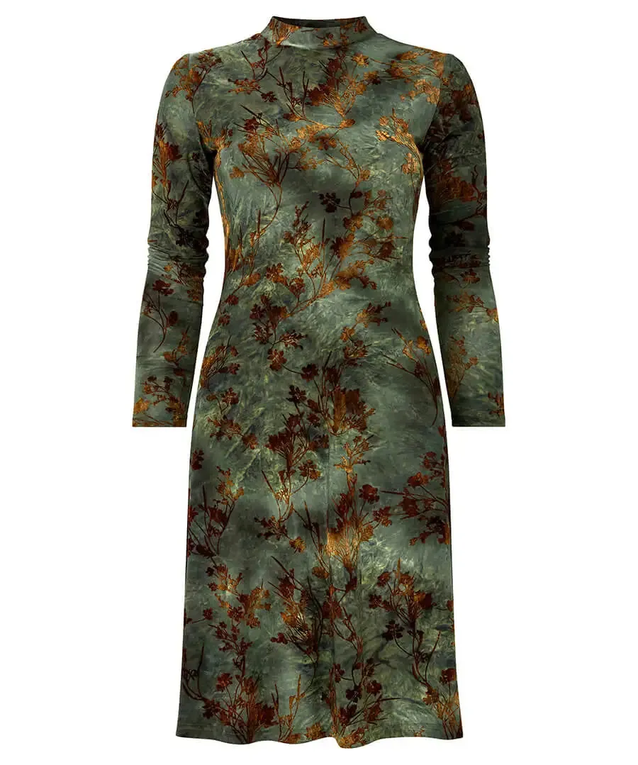 Joe Browns 12 Green Jemima Flocked Jersey Dress