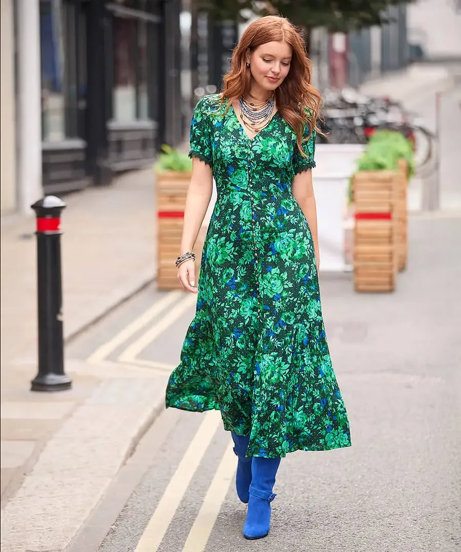 Joe Browns 8 Green Daisy Dreams Dress