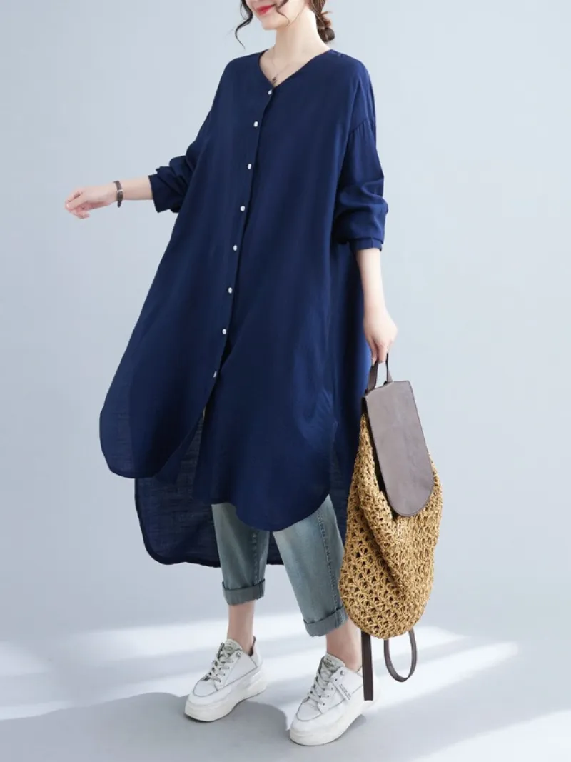 Just My Style Women's Round Neck Shirt Dress