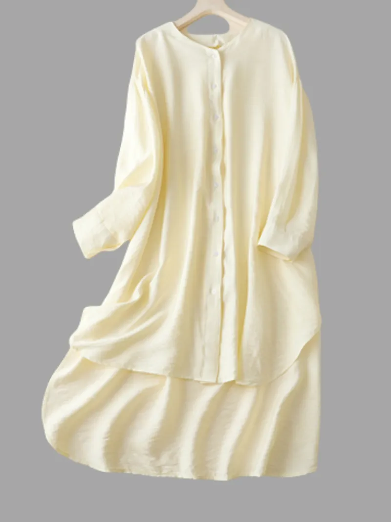 Just My Style Women's Round Neck Shirt Dress