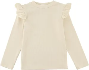 KISBINI Toddler Girl Ruffle Long Sleeve T-Shirt Cotton Top Tee for Spring/Fall