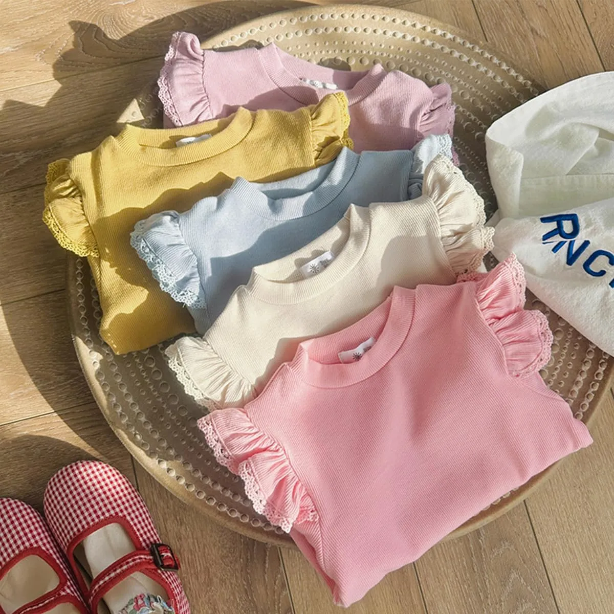 KISBINI Toddler Girl Ruffle Long Sleeve T-Shirt Cotton Top Tee for Spring/Fall