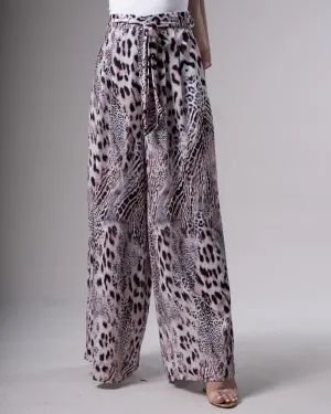Leopard Print Wide-leg Pants