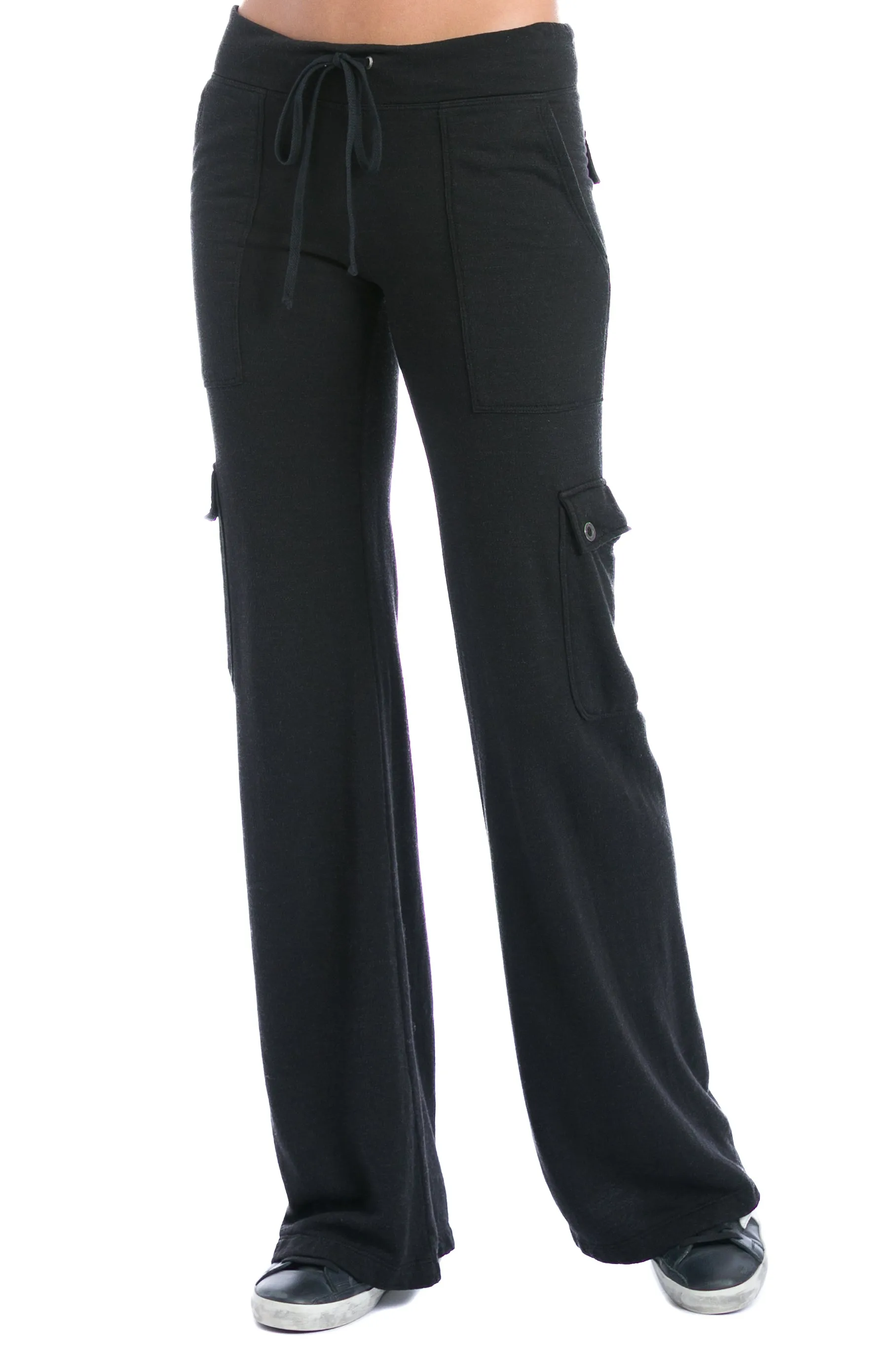 Lightweight Fleece Wide Leg Cargo Sweatpant