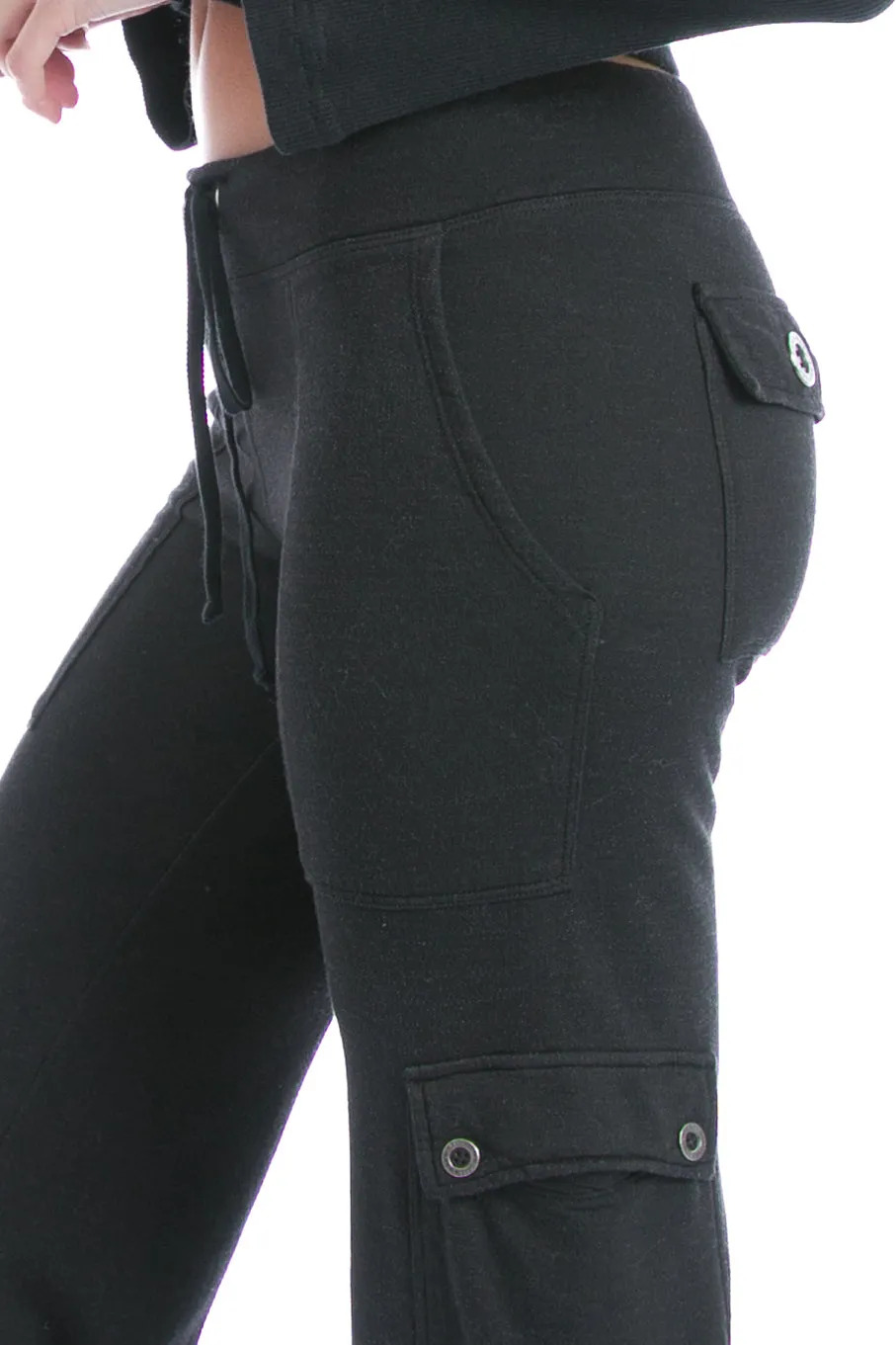 Lightweight Fleece Wide Leg Cargo Sweatpant