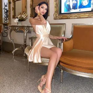 Lydia Satin Backless Dress