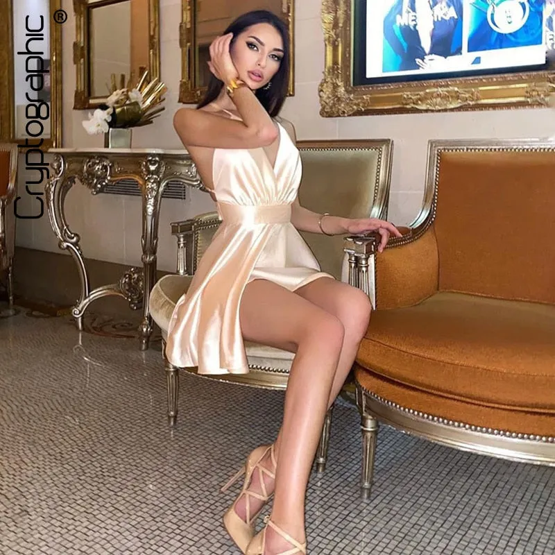 Lydia Satin Backless Dress