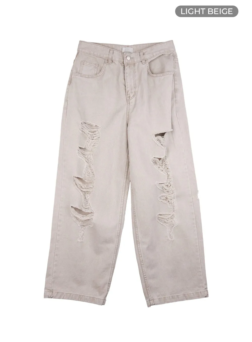 Men's Distressed Wide Leg Pants IO428