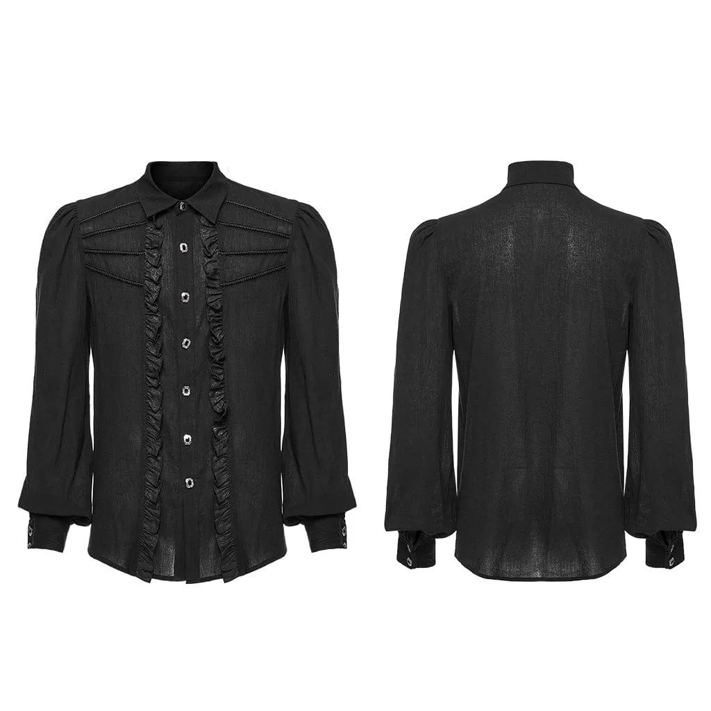 Men's Gothic Puff Sleeved Ruffled Shirt