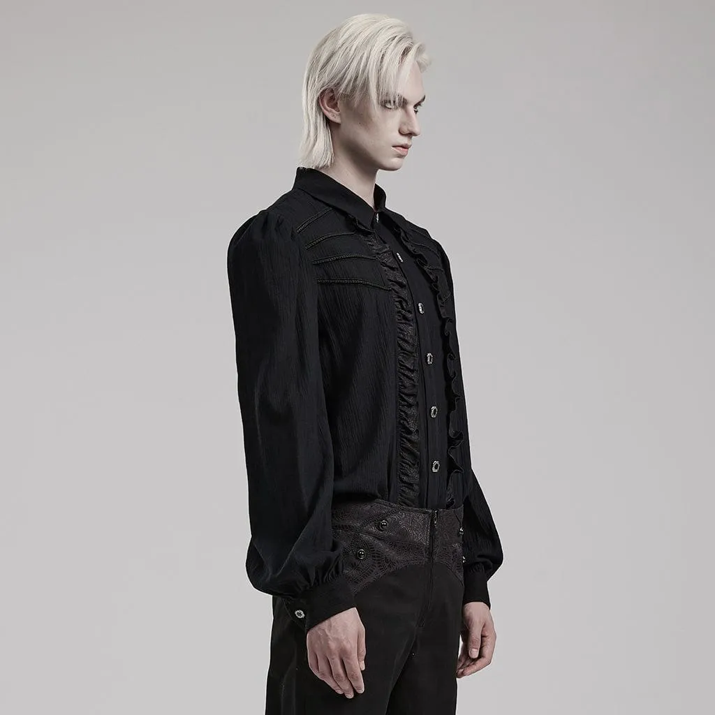 Men's Gothic Puff Sleeved Ruffled Shirt