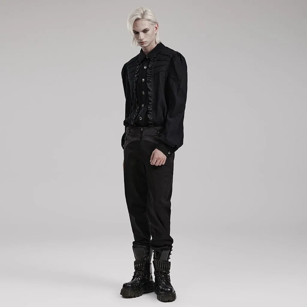 Men's Gothic Puff Sleeved Ruffled Shirt