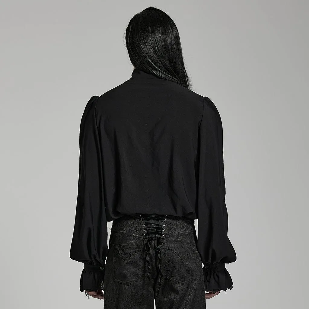 Men's Gothic Stand Collar Ruffled Shirt