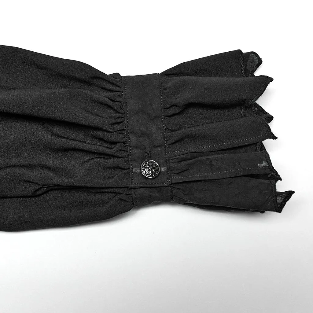 Men's Gothic Stand Collar Ruffled Shirt