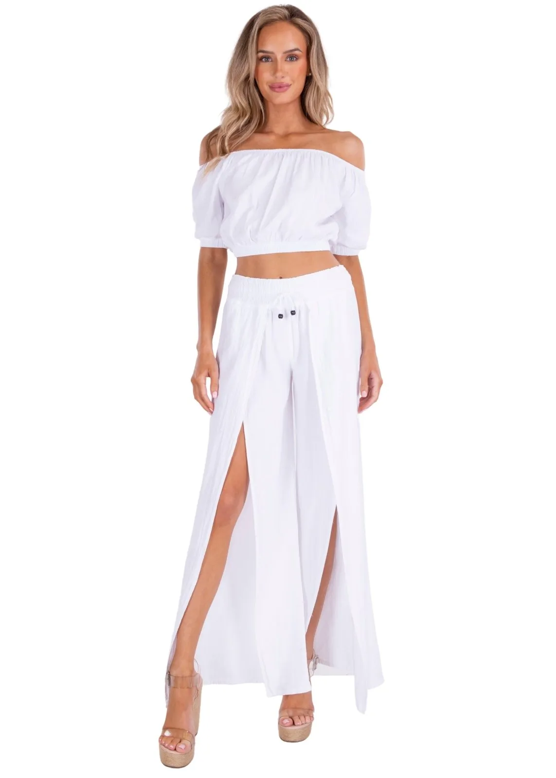'Mikayla' Front Split Flare Pants