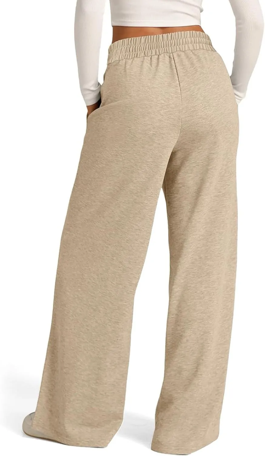 Oversized Wide Leg Sweatpants Women High Waisted Jogger Sweat Pants Drawstring Lightweight Travel Pant with Pockets