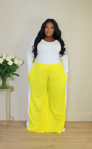 Palazzo Wide Leg Pant | Lemon