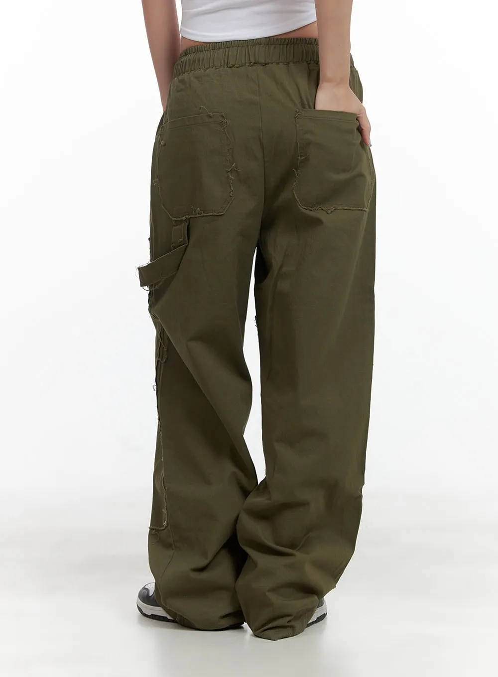 Patched Wide Leg Pants CY420