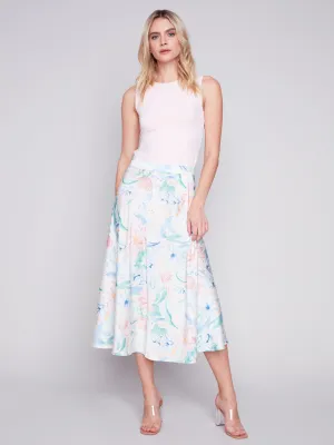 Petal Flow Long Satin Skirt