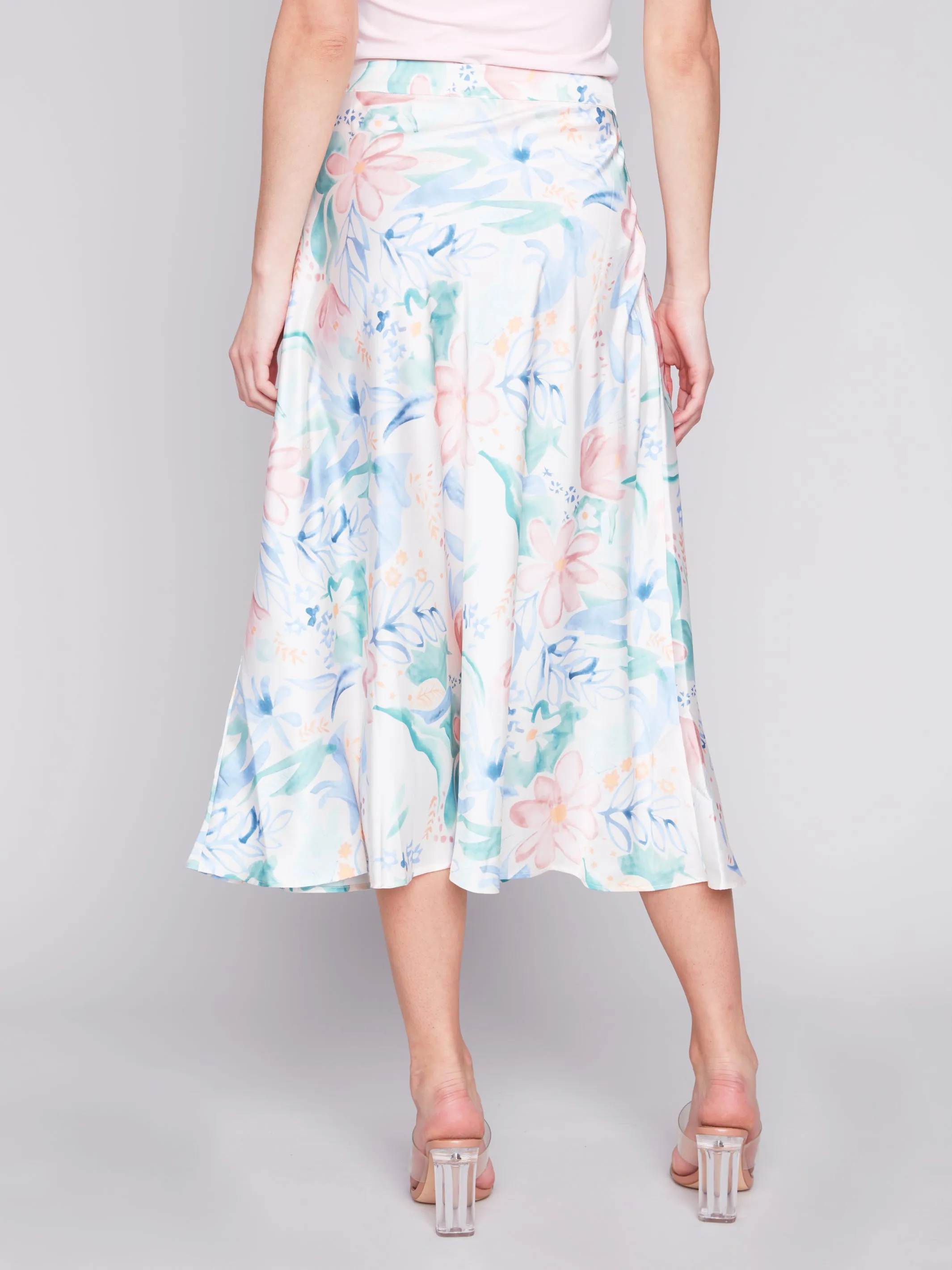 Petal Flow Long Satin Skirt