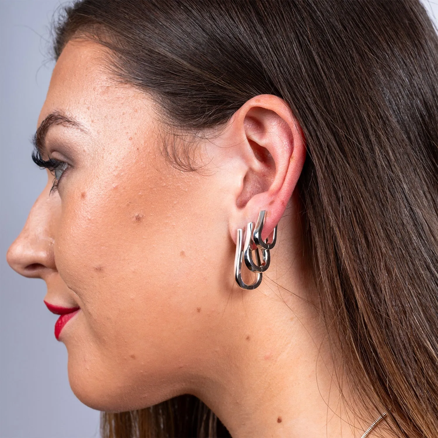 Petal Hoops Medium in Sterling Silver