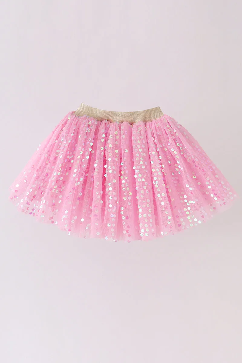 Pink Sequin Tutu Skirt