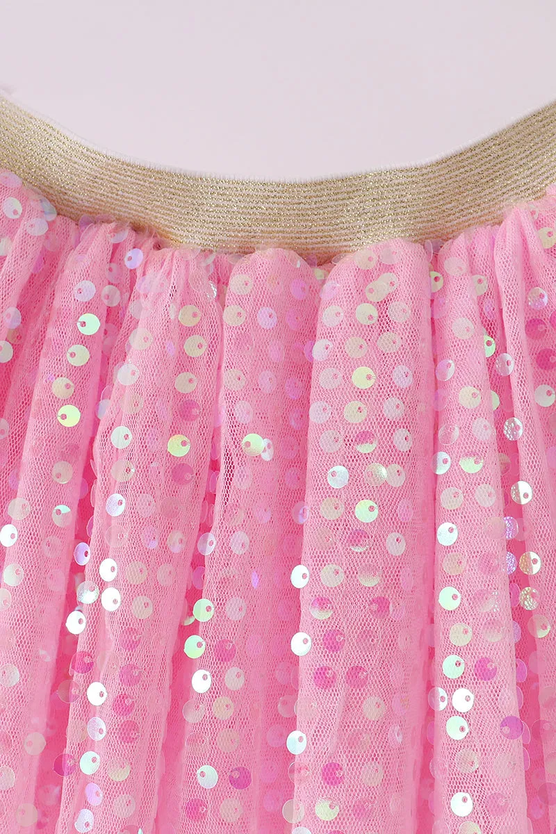 Pink Sequin Tutu Skirt