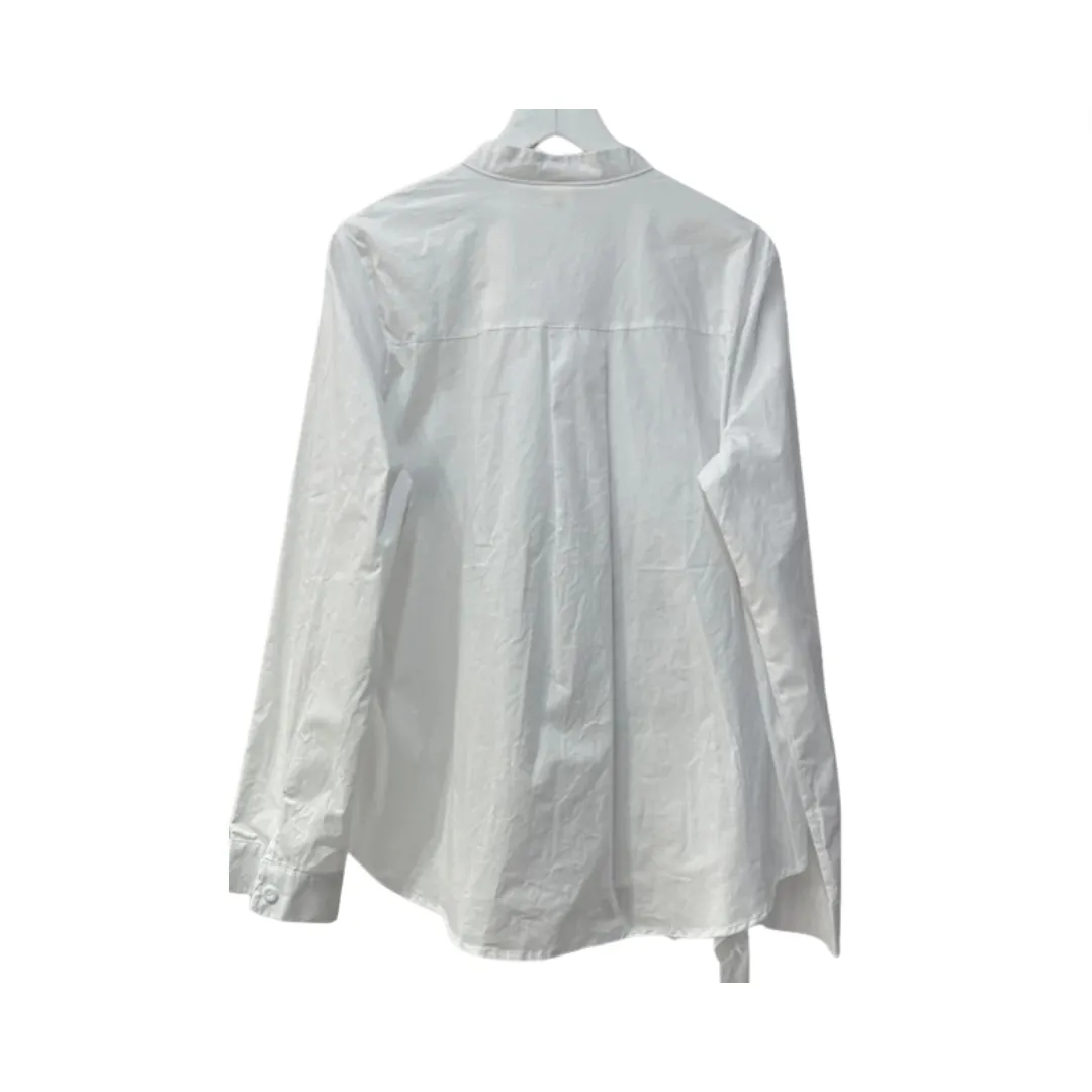 Pre Order:  3D Flower Ruffle Edge Irregular Splicing Long Sleeved Shirt