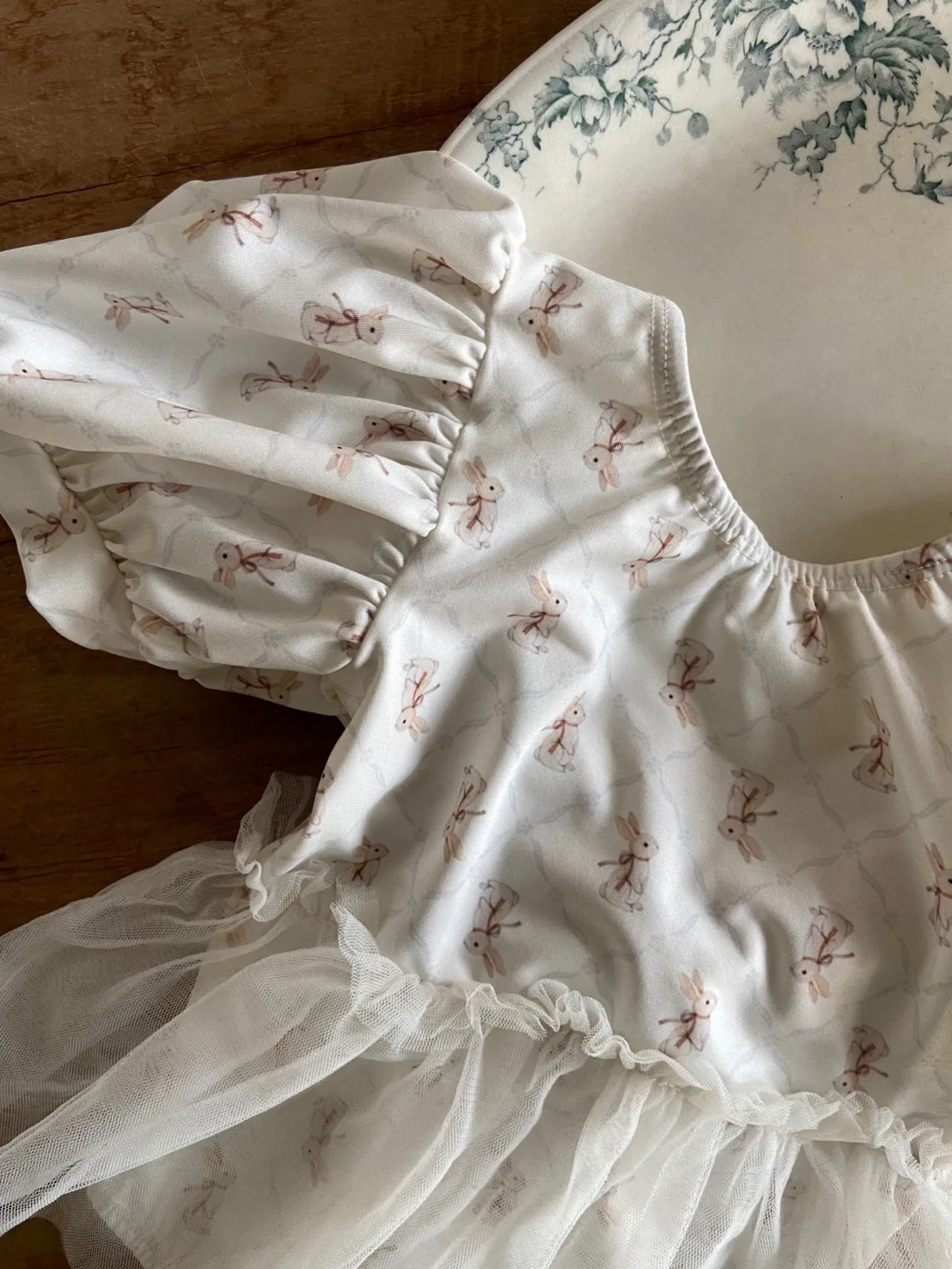 Present rabbit baby swimsuit set