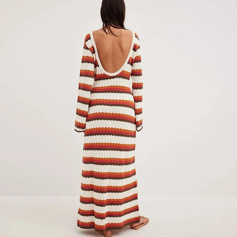 Sarina Knit Backless Maxi Dress