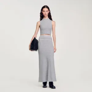 Sleeveless Knitted Crop Top