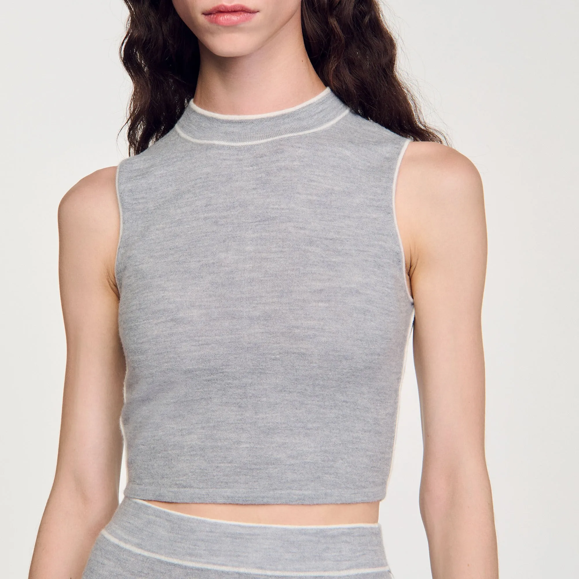 Sleeveless Knitted Crop Top