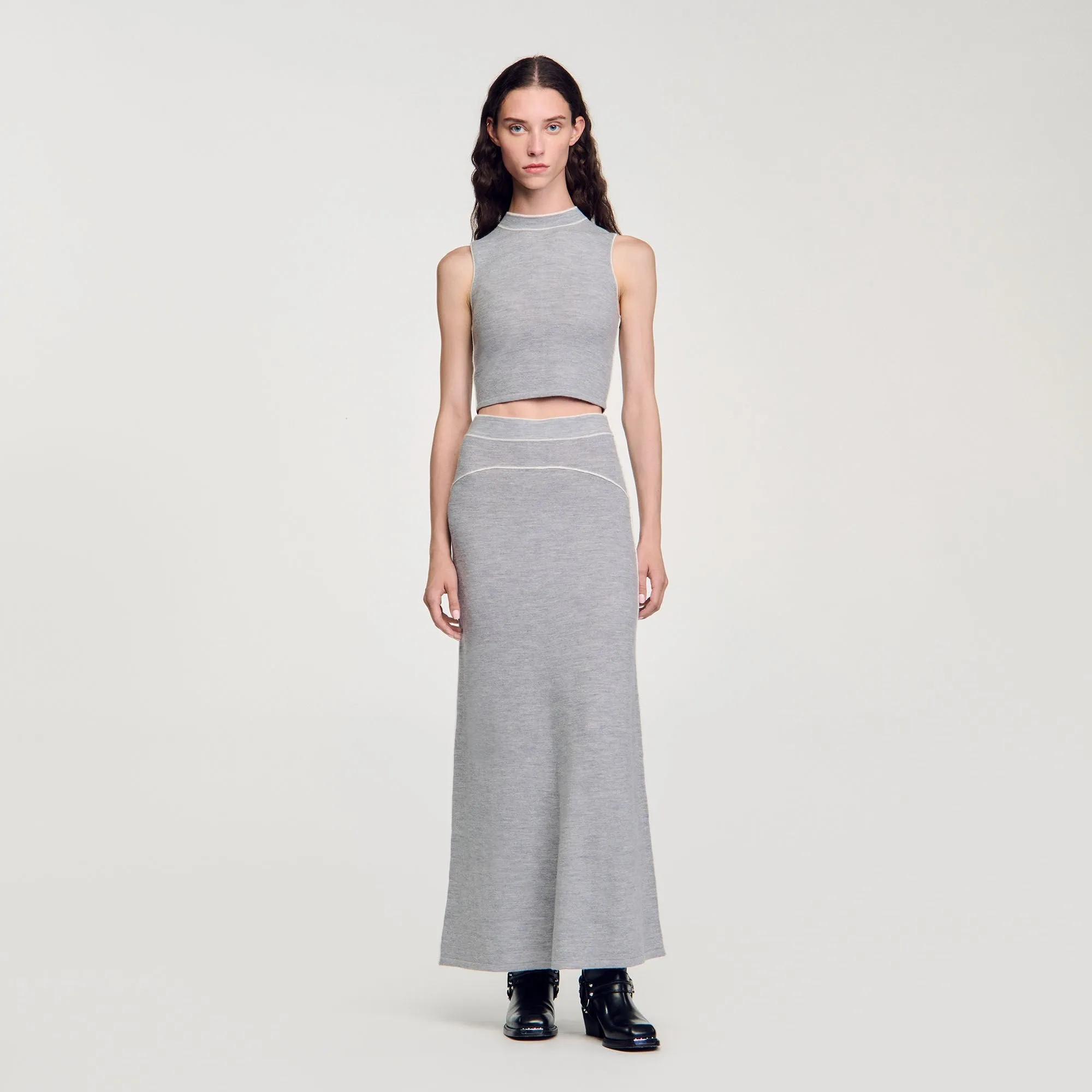 Sleeveless Knitted Crop Top