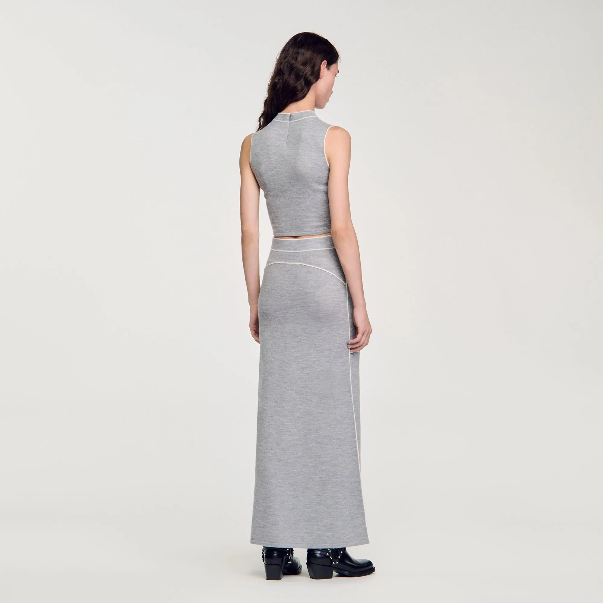Sleeveless Knitted Crop Top