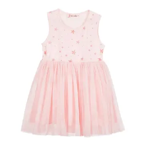 Soft Pink Gold Star Tulle Dress