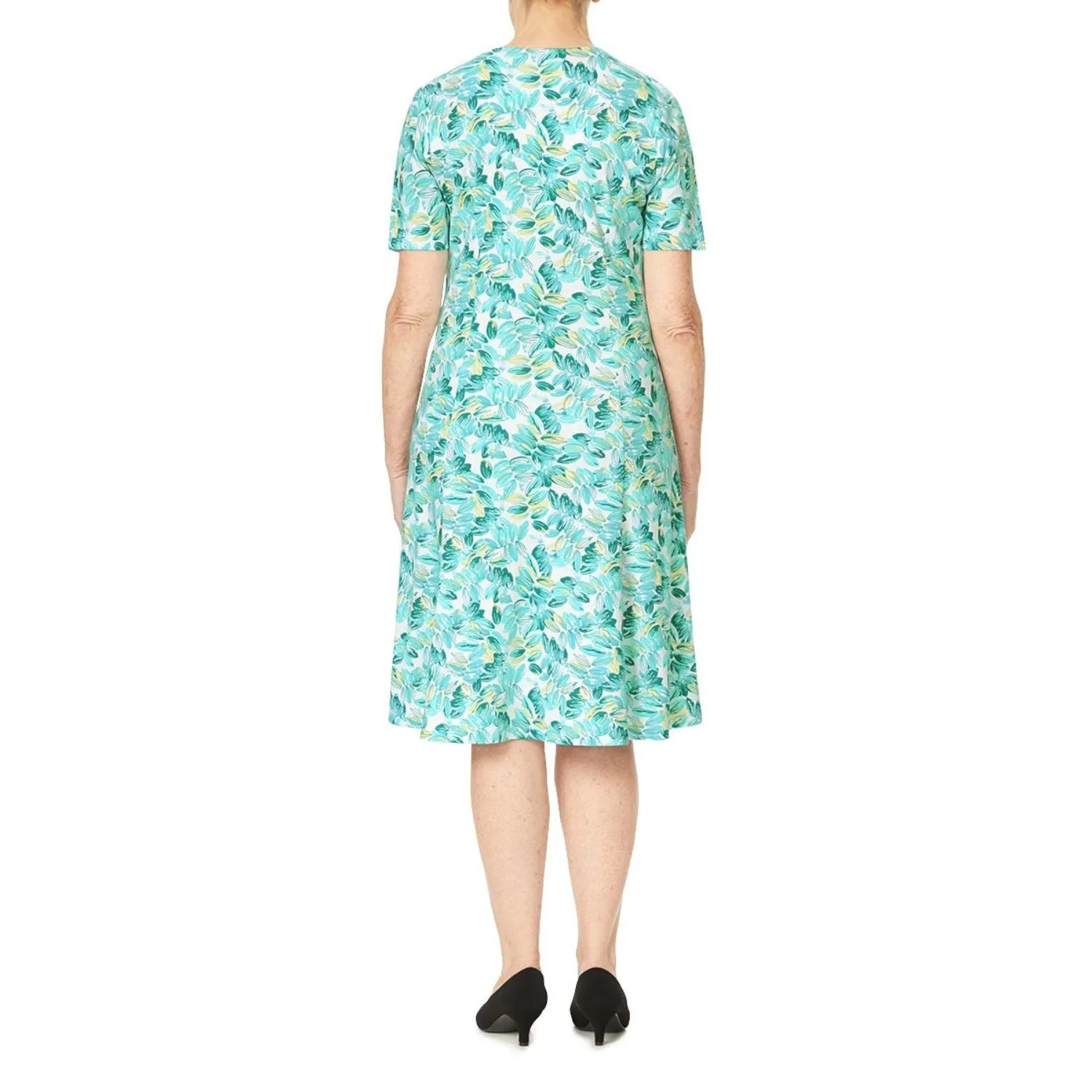 TIGI 18/20 Mock Button All Over Print Dress