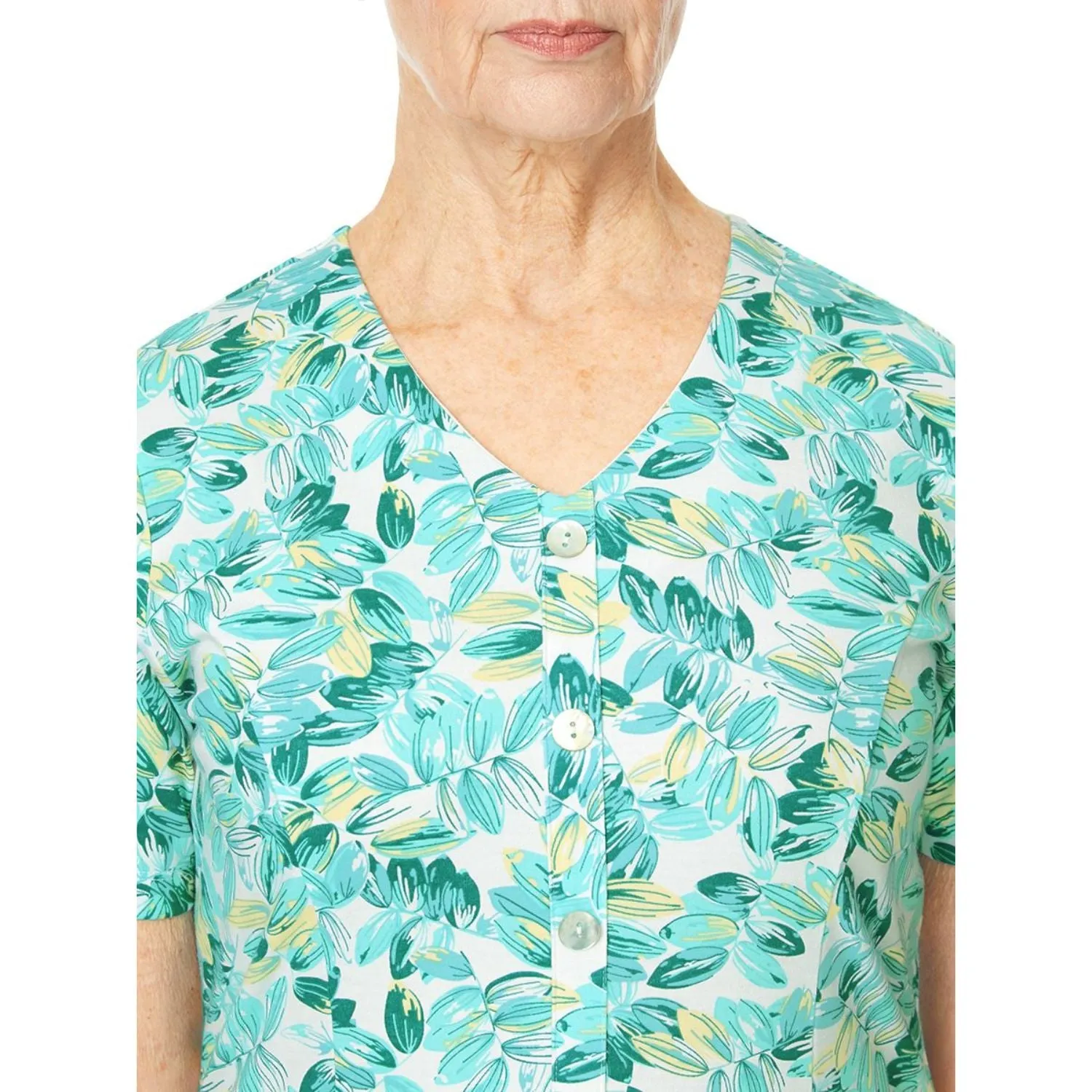 TIGI 18/20 Mock Button All Over Print Dress