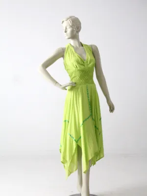 vintage 70s gauze halter dress
