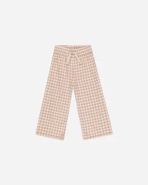Wide Leg Pant || Pink Gingham