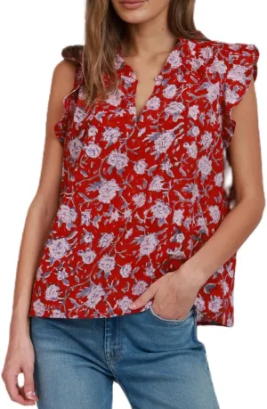 Women Boho Floral Peplum Shirt Flutter Sleeve Ruffle Babyboll Tops V Neck Patchwork Summer Coquette Blouse