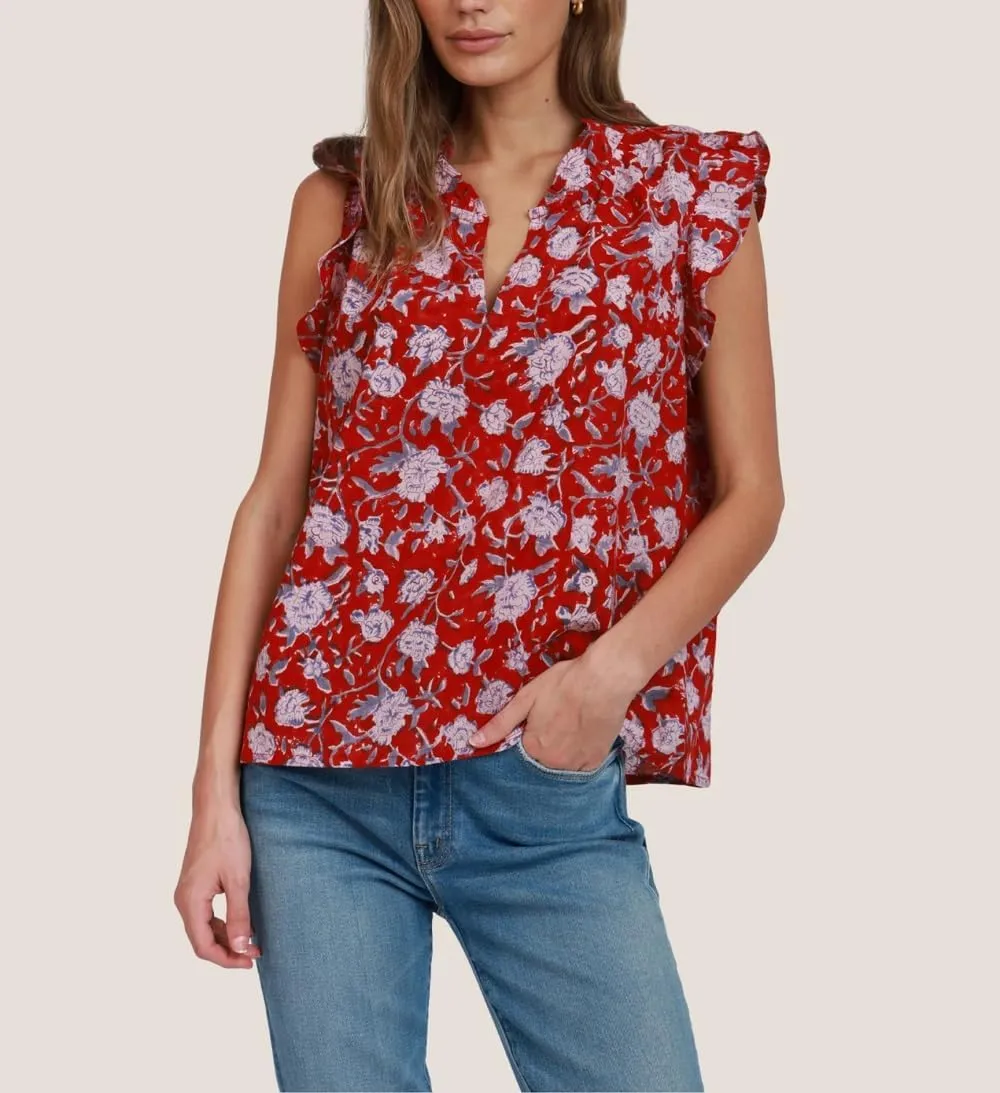 Women Boho Floral Peplum Shirt Flutter Sleeve Ruffle Babyboll Tops V Neck Patchwork Summer Coquette Blouse